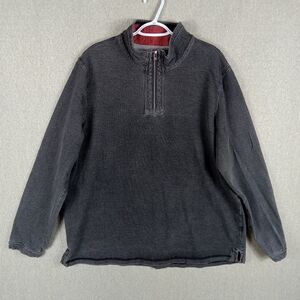 Carbon2Cobalt Quarter Zip Sweater Mens XL Charcoal Gray Waffle Knit Pullover